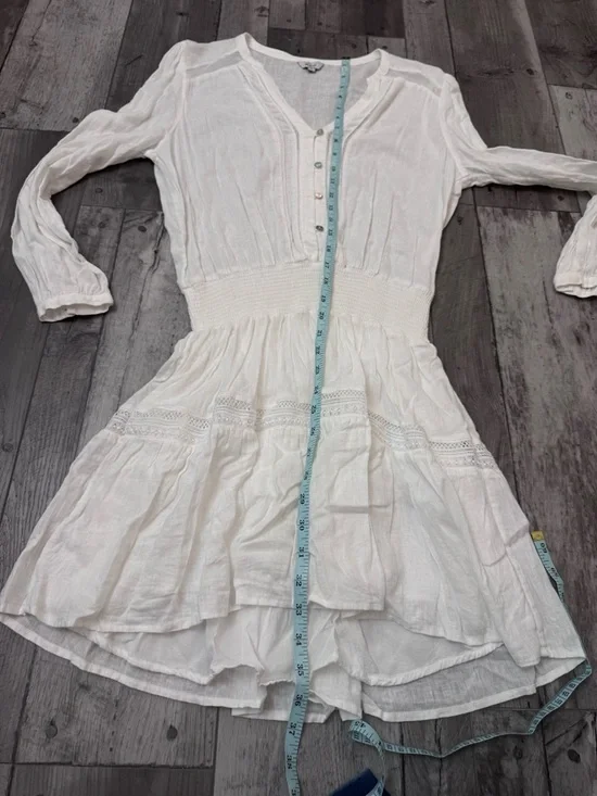 Rails Jasmine White Lace Detail Dress Women’s Small Linen Cotton Blend $228 - Picture 9 of 12